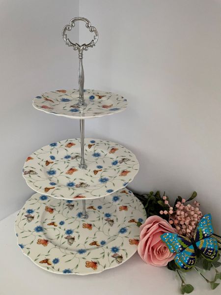 Picture of 3 Tier Butterfly Pattern Cake Plate